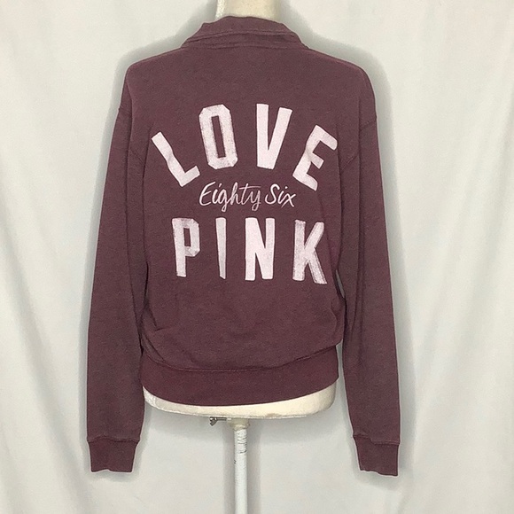 Pink Victoria’s Secret Burgundy 1/4 Zip Pullover Size XS - Picture 14 of 16
